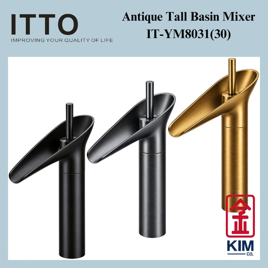 Itto Brass Tall Basin Pillar Mixer Tap 30CM (IT-YM8031(30))