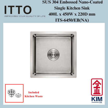 Itto Nano-Coated With Embossed Surface Single Bowl Kitchen Sink