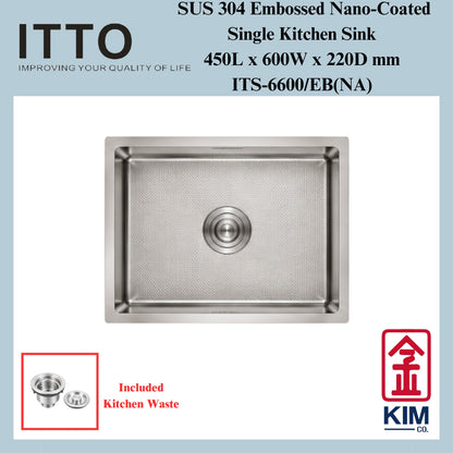 Itto Nano-Coated With Embossed Surface Single Bowl Kitchen Sink