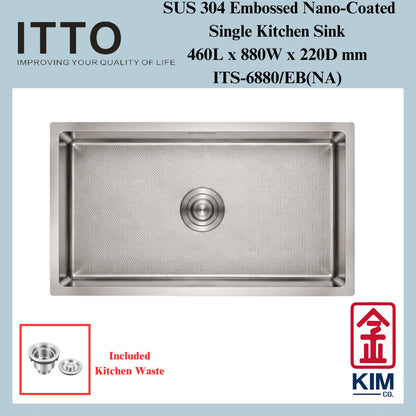 Itto Nano-Coated With Embossed Surface Single Bowl Kitchen Sink
