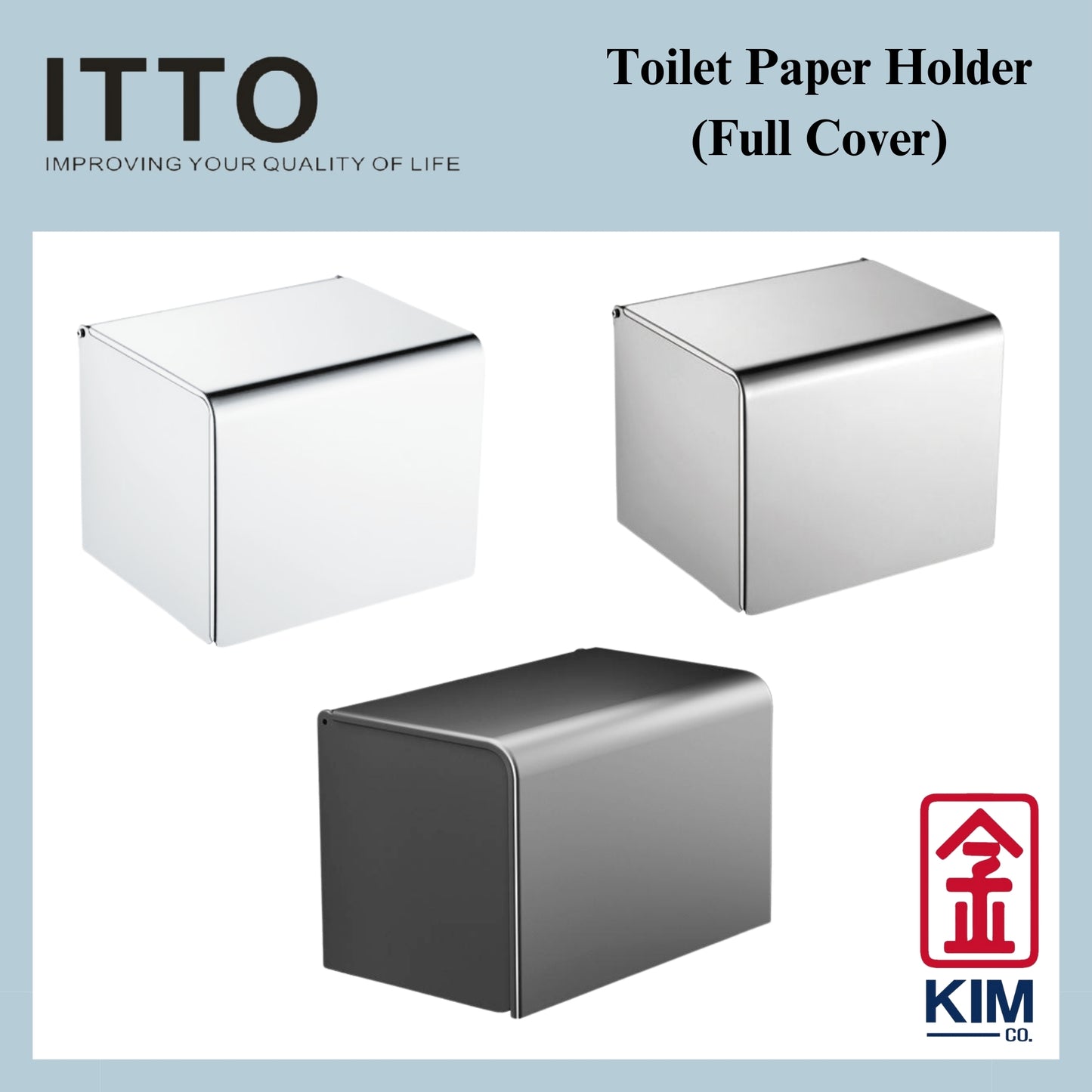 Itto Stainless Steel Toilet Roll Holder With Full Cover