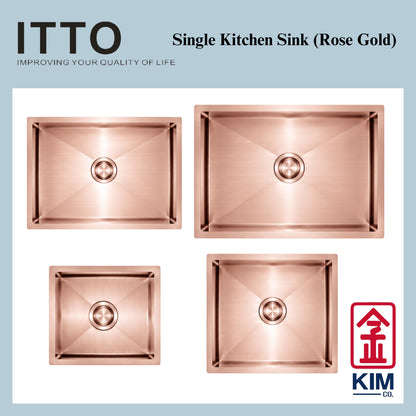 Itto Nano-Coated Single Bowl Kitchen Sink  (Rose Gold)