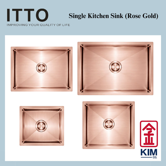 Itto Nano-Coated Single Bowl Kitchen Sink  (Rose Gold)