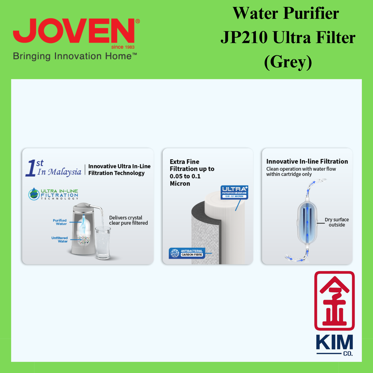 Joven JP210 Water Purifier Ultra Filter (Grey)
