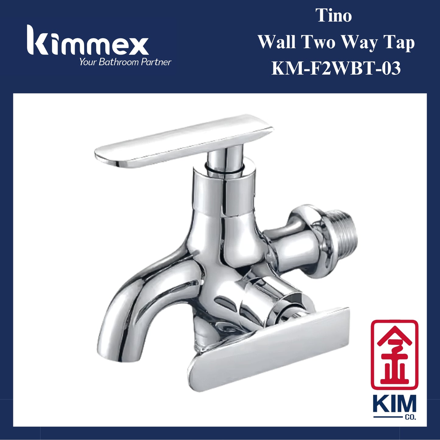 kimmex Tino Brass Chrome Two Way Bib Tap (KM-F2WBT-03)