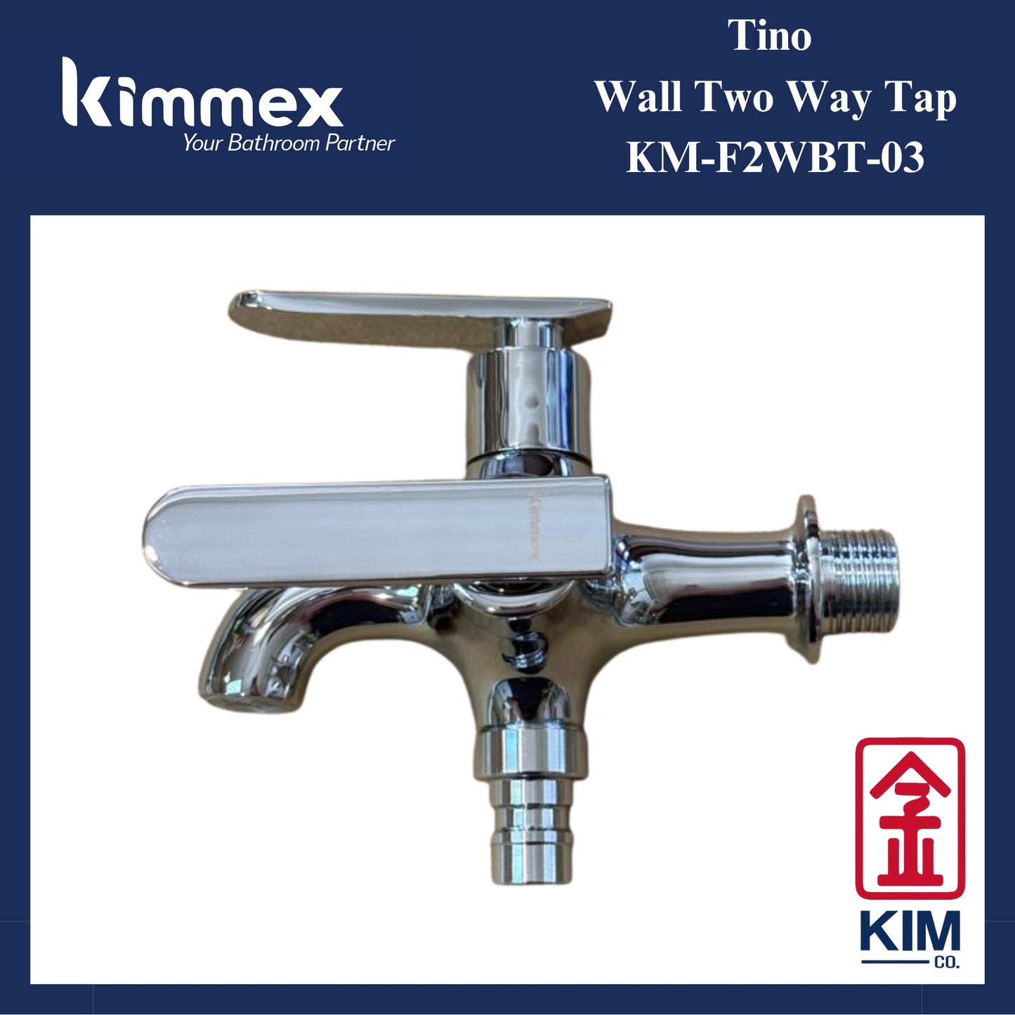kimmex Tino Brass Chrome Two Way Bib Tap (KM-F2WBT-03)