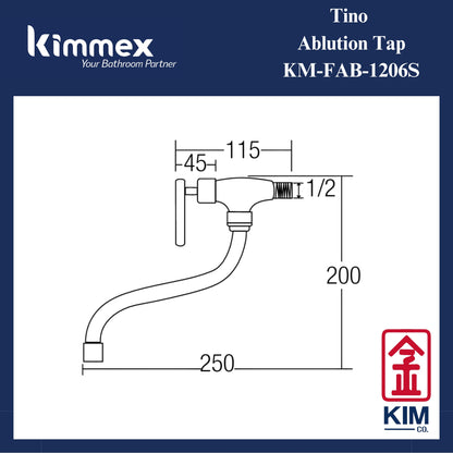 kimmex Tino Brass Chrome Ablution Tap (KM-FAB-1206S)