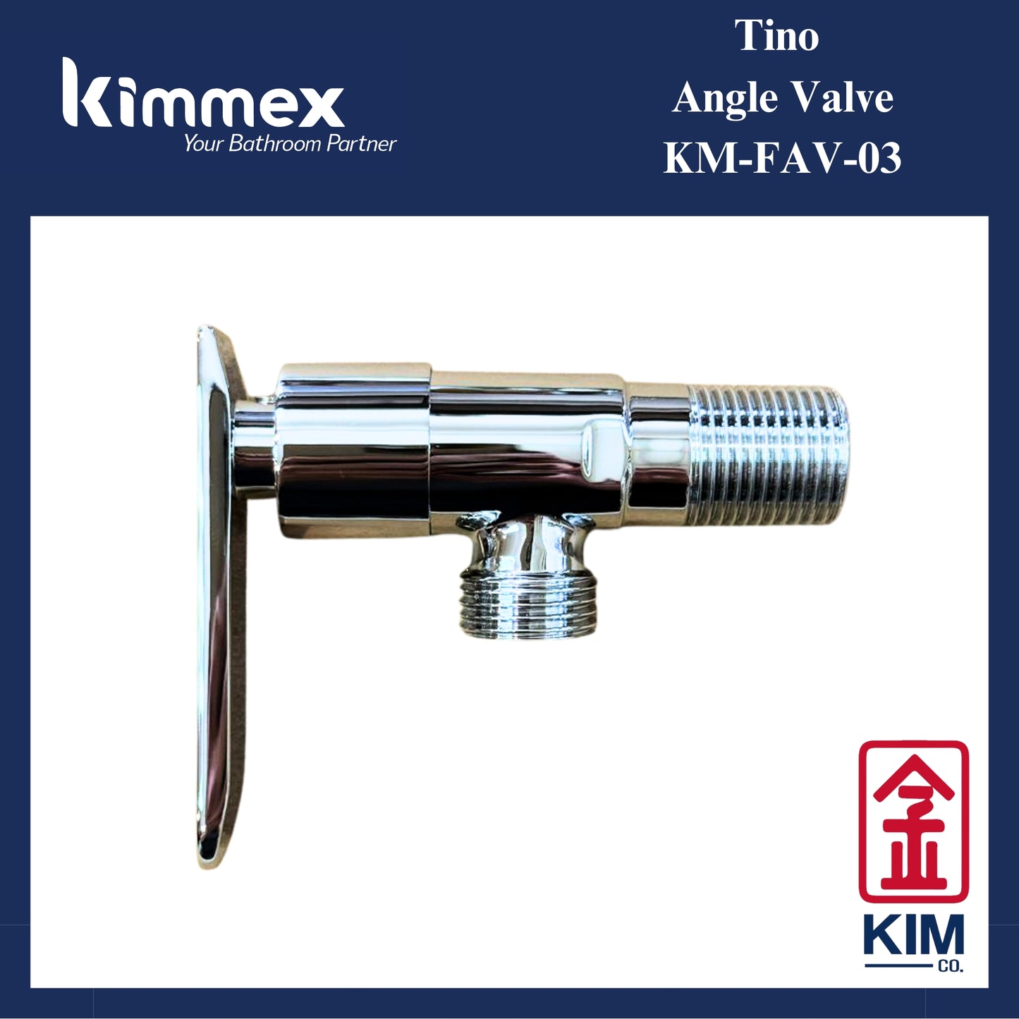 kimmex Tino Brass Chrome Lever Handle Angle Valve (KM-FAV-03)