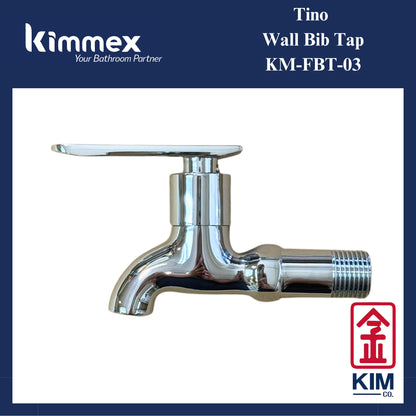 kimmex Tino Brass Chrome Wall Bib Tap (KM-FBT-03)