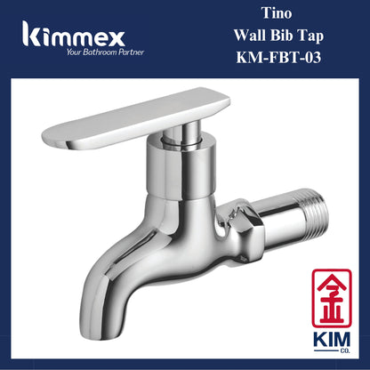 kimmex Tino Brass Chrome Wall Bib Tap (KM-FBT-03)