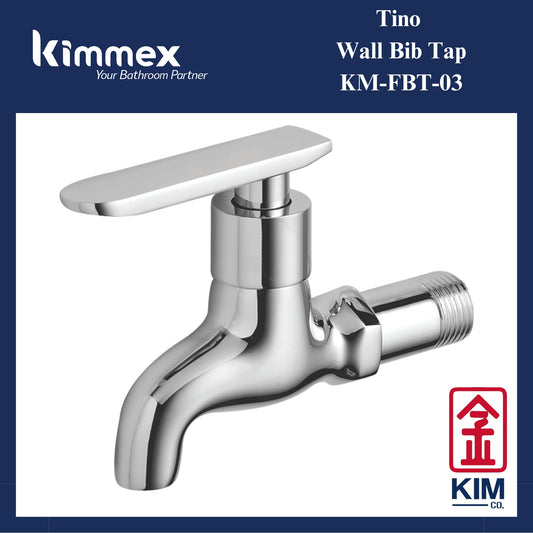 kimmex Tino Brass Chrome Wall Bib Tap (KM-FBT-03)