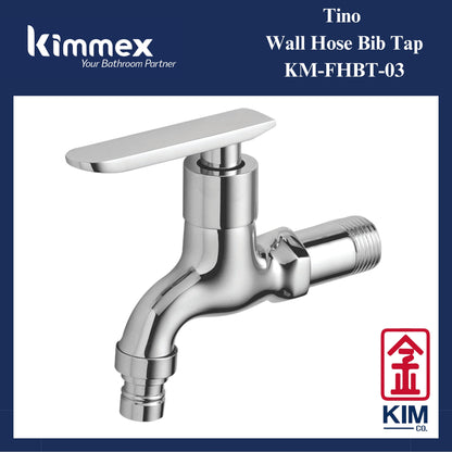 kimmex Tino Brass Chrome Wall Hose Bib Tap (KM-FHBT-03)