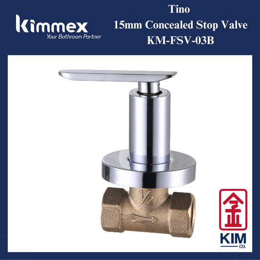 kimmex Tino Brass Chrome Concealed Stop Valve (15mm & 20mm)