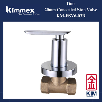 kimmex Tino Brass Chrome Concealed Stop Valve (15mm & 20mm)