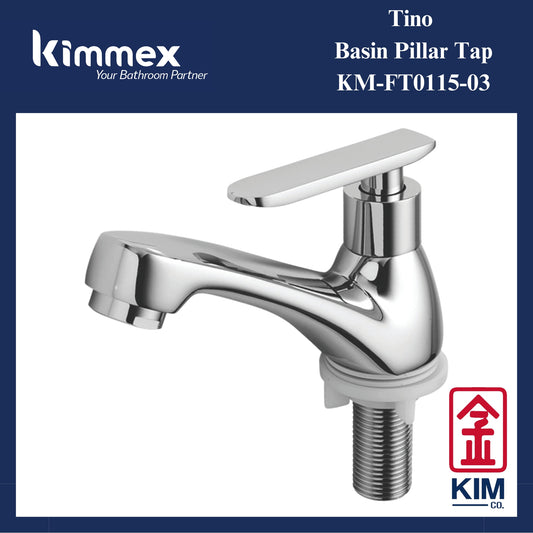 kimmex Tino Brass Chrome Basin Pillar Tap (KM-FT0115-03)