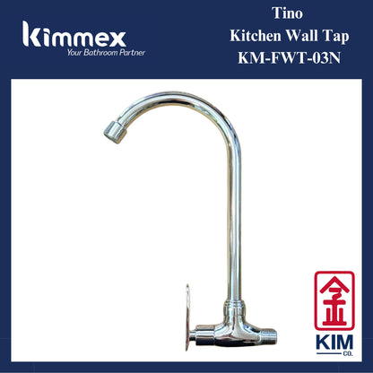 kimmex Tino Brass Chrome Wall Mounted Kitchen Sink Tap (KM-FWT-03N)