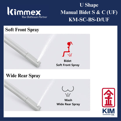 kimmex U Shape Manual Bidet Seat & Cover (UF)(KM-SC-BS-D/UF)