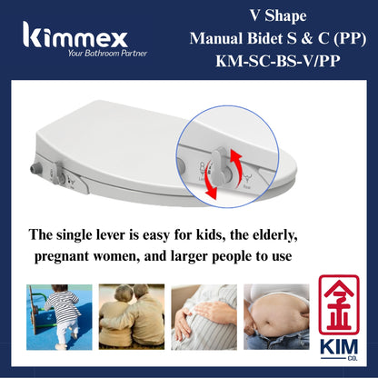 kimmex V Shape Manual Bidet Seat & Cover (PP)(KM-SC-BS-V/PP)