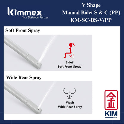 kimmex V Shape Manual Bidet Seat & Cover (PP)(KM-SC-BS-V/PP)