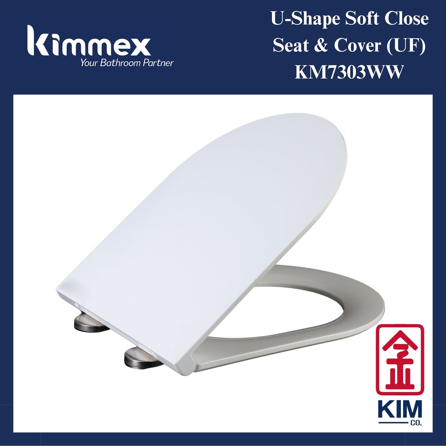 kimmex U-Shape Soft Close Seat & Cover (Slim) (UF) (KM7303WW)