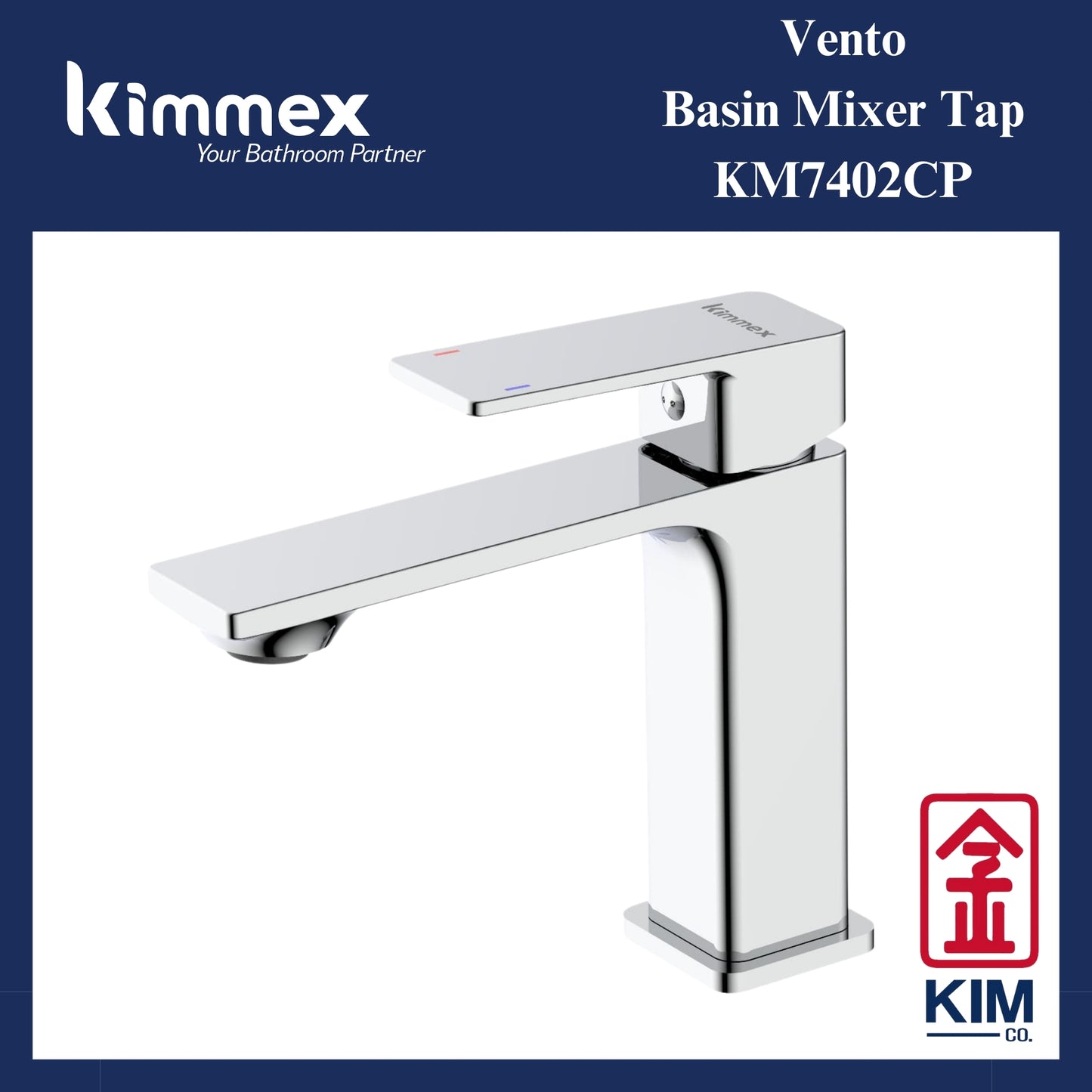 kimmex Vento Basin Mixer Without Pop Up Waste (KM7402CP)