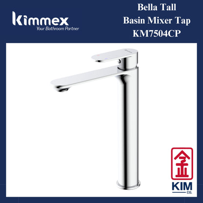 kimmex Bella Tall Basin Mixer Without Pop Up Waste (KM7504CP)