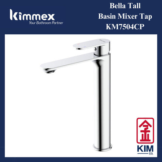 kimmex Bella Tall Basin Mixer Without Pop Up Waste (KM7504CP)