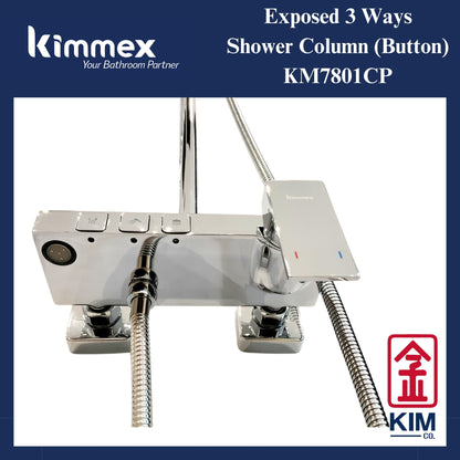 kimmex 3 Ways Shower Column Set (Button) (KM7801CP)