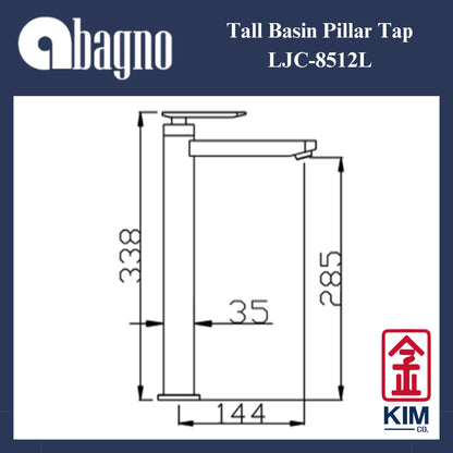 Abagno Tall Basin Pillar Tap (LJC-8512L)