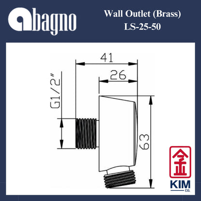 Abagno Wall Outlet (Brass) (LS-25-50)