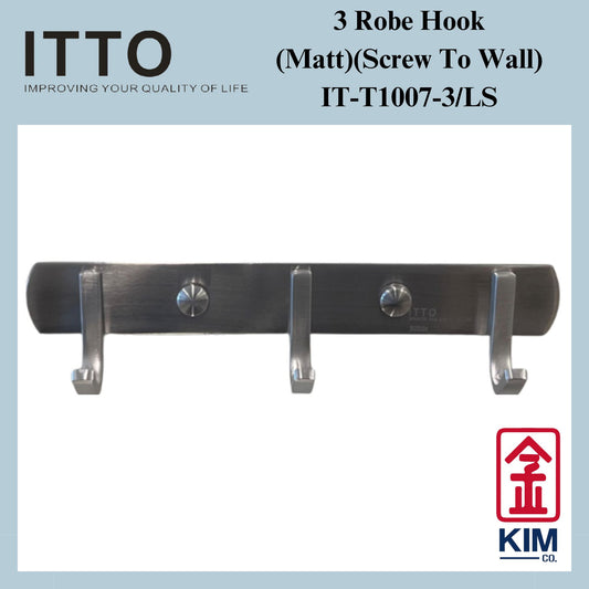 Itto Stainless Steel 304 Screw To Wall 3 Robe Hook (IT-T1007-3 & IT-T1007-3/LS)