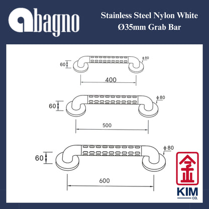 Abagno Nylon White Grab Bar (GB-35-NW)
