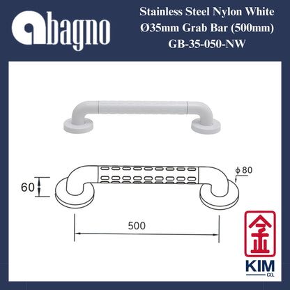 Abagno Nylon White Grab Bar (GB-35-NW)