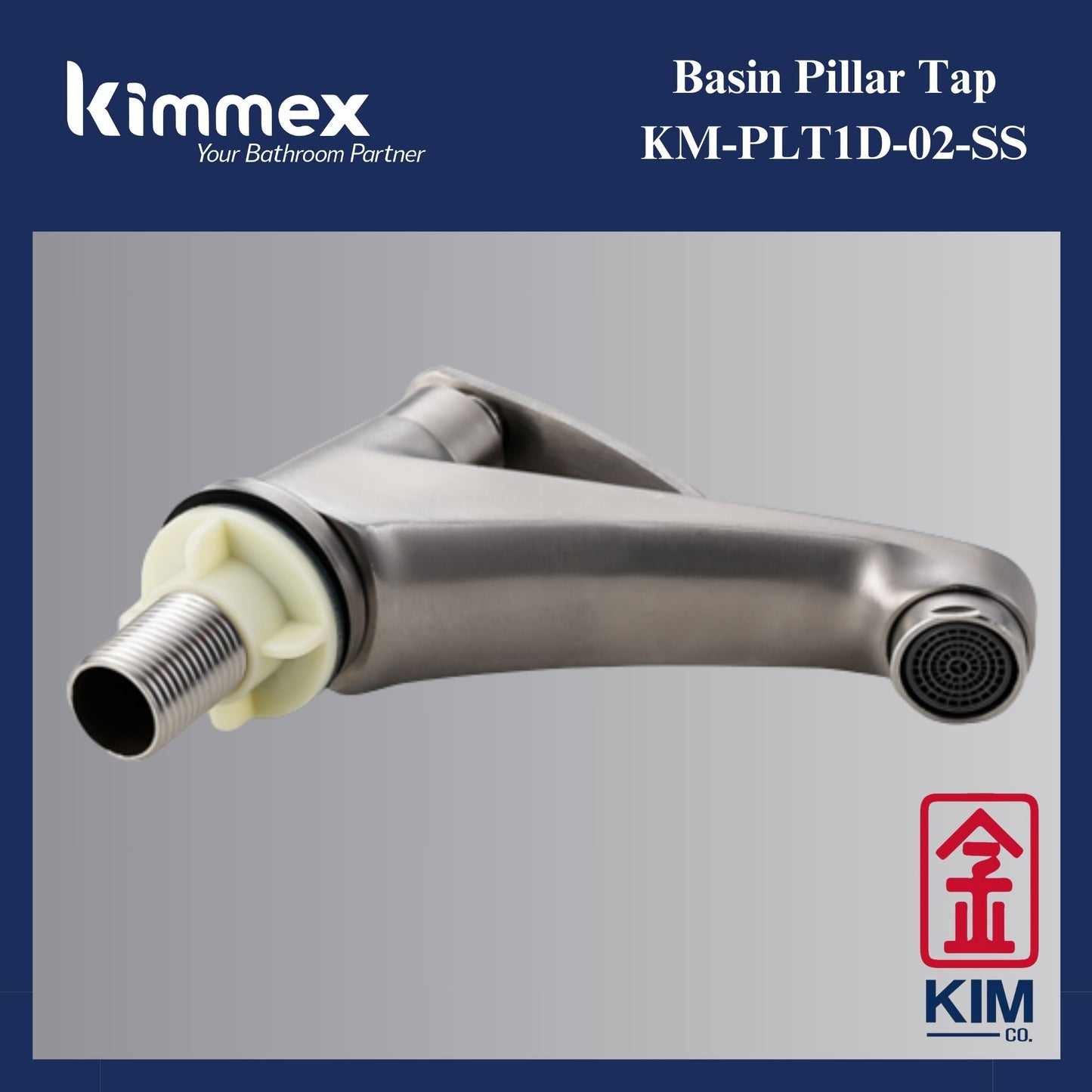 kimmex Basin Pillar Tap (KM-PLT1D-02-SS)
