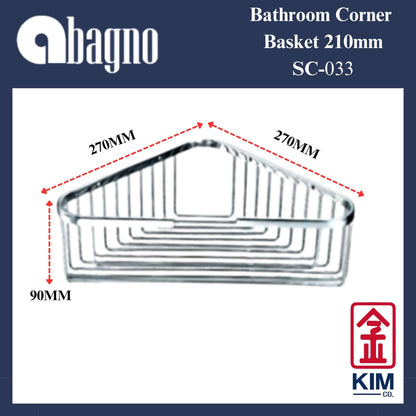 Abagno Stainless Steel Corner Basket (270mm) (SC-170)