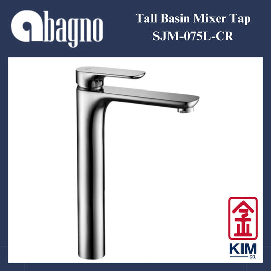 Abagno Tall Basin Mixer Without Pop Up Waste (SJM-075L-CR)