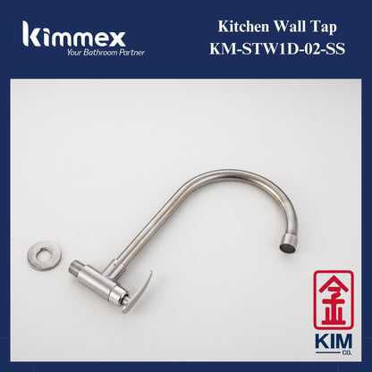 kimmex Stainless Steel 304 Wall Mounted Kitchen Sink Tap (KM-STW1D-02-SS)