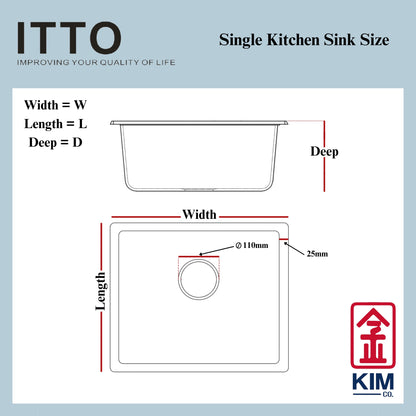 Itto Nano-Coated Single Bowl Kitchen Sink  (Gold)