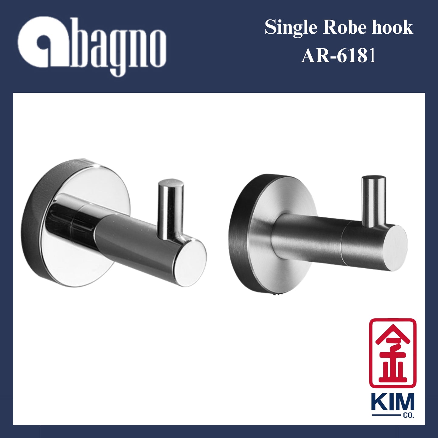 Abagno Stainless Steel 304 Robe Hook (AR-6181)