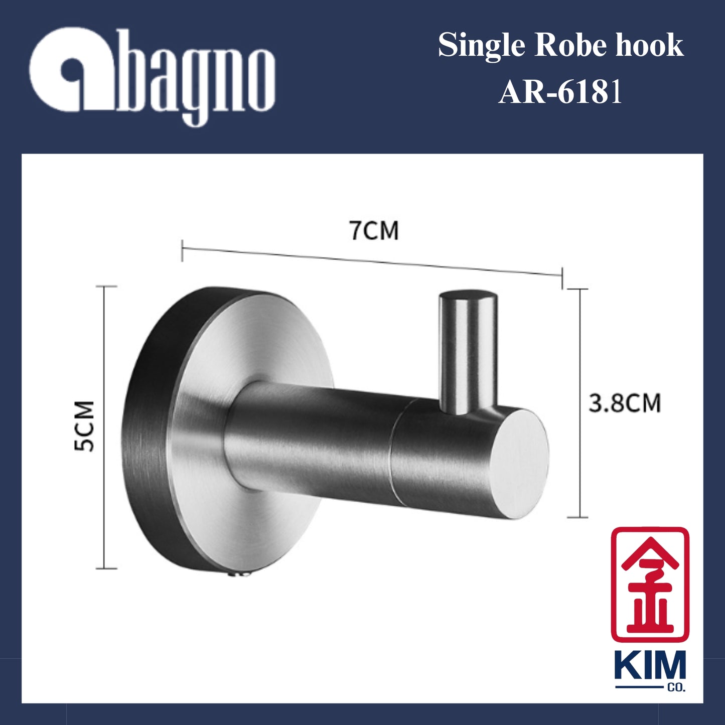 Abagno Stainless Steel 304 Robe Hook (AR-6181)