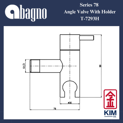 Abagno Series 72 Angle Valve With Holder (T-7293H)