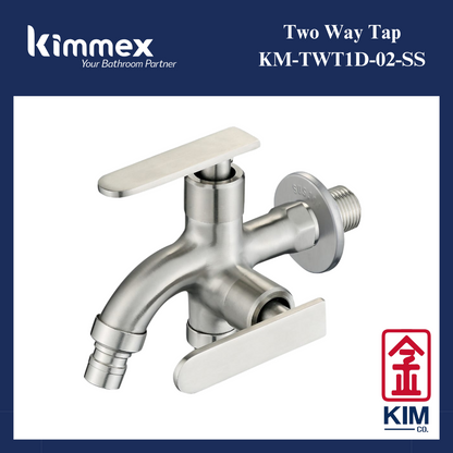 kimmex Stainless Steel 304 Two Ways Bib Tap (KM-TWT1D-02-SS)