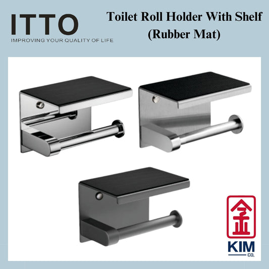 Itto Stainless Steel 304 Toilet Roll Holder With Shelf (Rubber Mat)