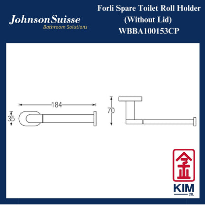 Johnson Suisse Forli Spare Toilet Roll Holder Without Lid (WBBA100153CP)