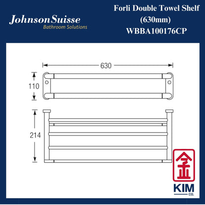 Johnson Suisse Forli Double Towel Shelf (WBBA100176CP)
