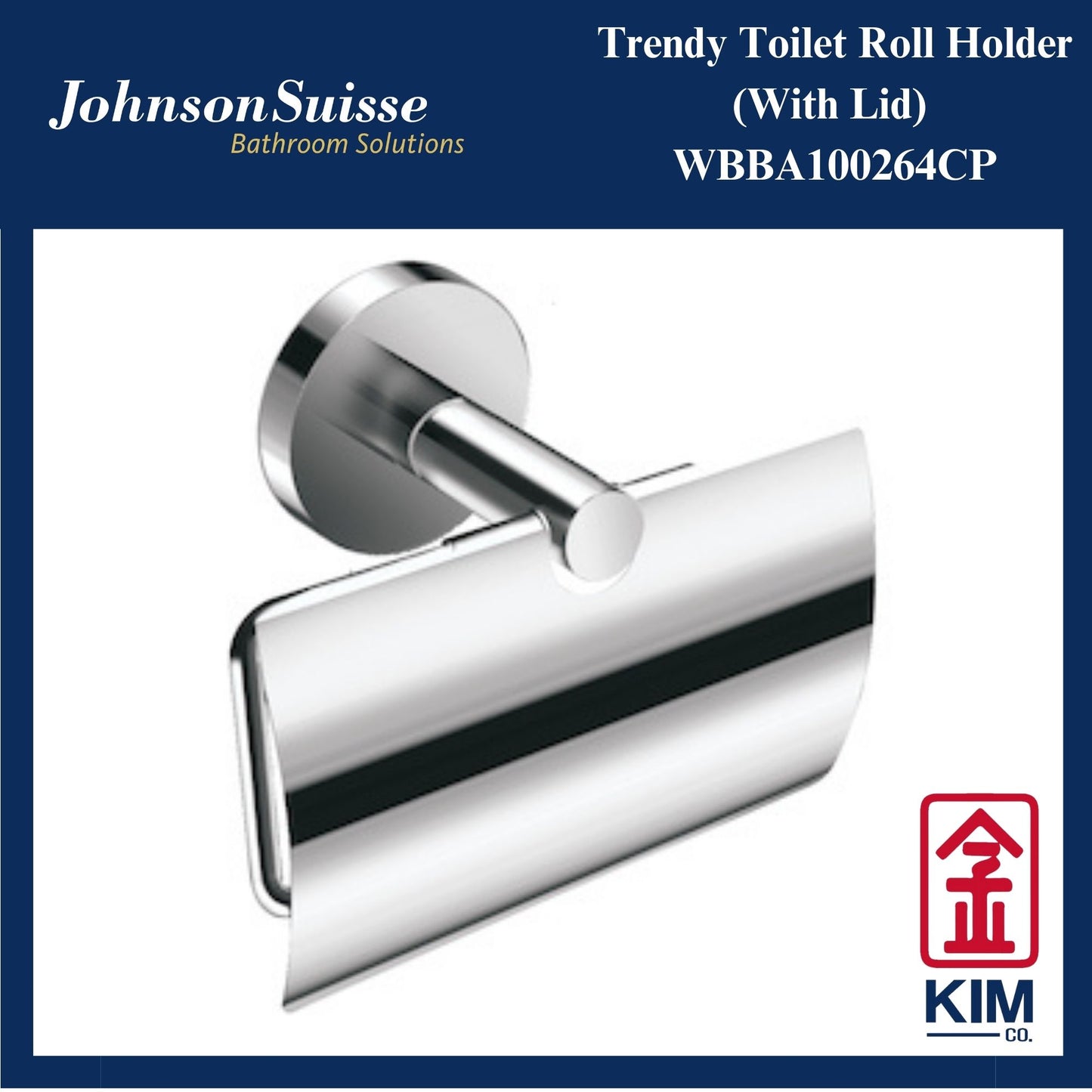Johnson Suisse Trendy Toilet Roll Holder With Lid (WBBA100264CP)