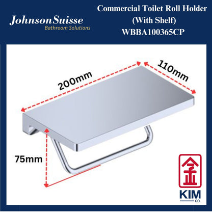 Johnson Suisse Commercial Toilet Roll Holder With Shelf (WBBA100365CP)