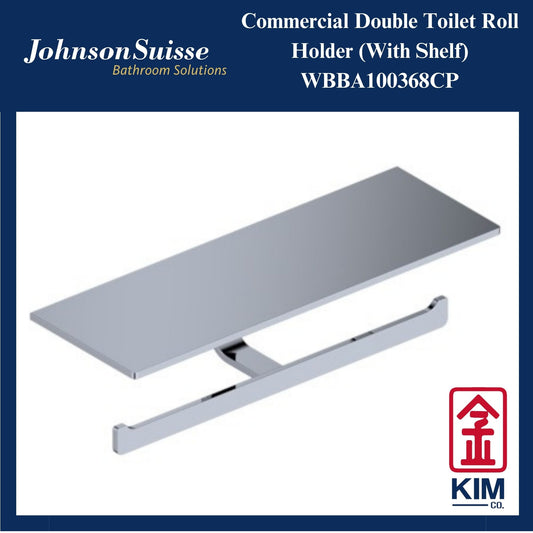 Johnson Suisse Commercial Double Toilet Roll Holder With Shelf (WBBA100368CP)