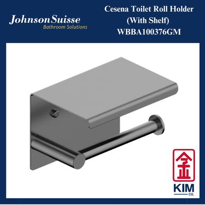 Johnson Suisse Cesena Toilet Roll Holder With Shelf (Gunmetal) (WBBA100376GM)