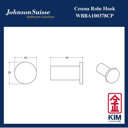 Johnson Suisse Cesena Robe Hook (WBBA100378CP)